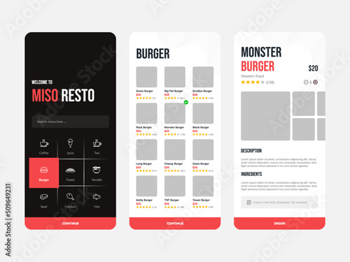 Restaurant Booking (Buy Food Drink & Delivery) Mobile Application UI Kits