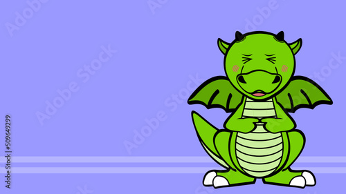 cute dragon cartoon poster background illustration in vector format