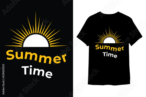 t shirt design or  Summer time t-shirt design with editable vector