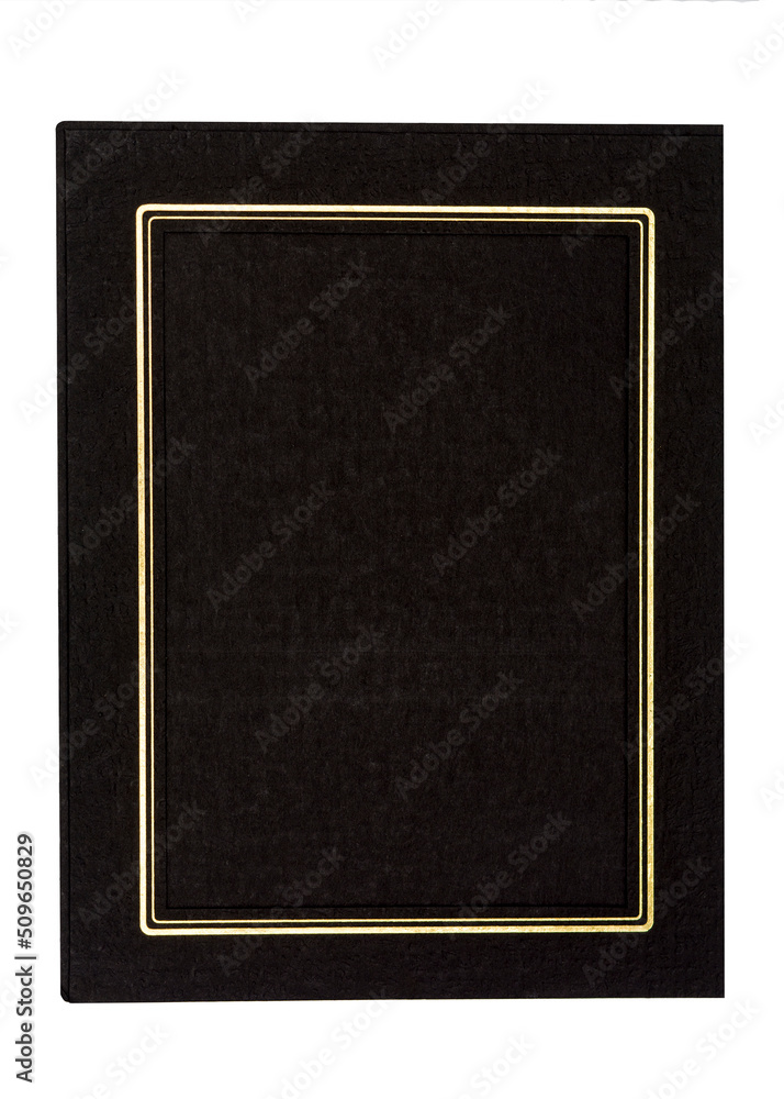 Fototapeta premium Old cardboard picture frame on white background