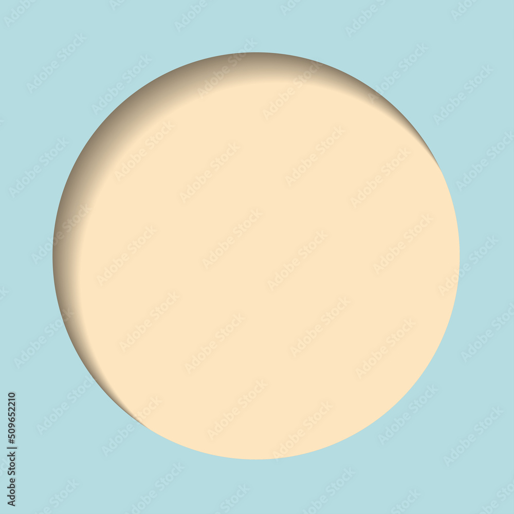 vector illustration in the style of a cut-out postcard with a blue circle and a beige inner part vector illustration in the style of a cut-out postcard with a blue circle and a beige inner part