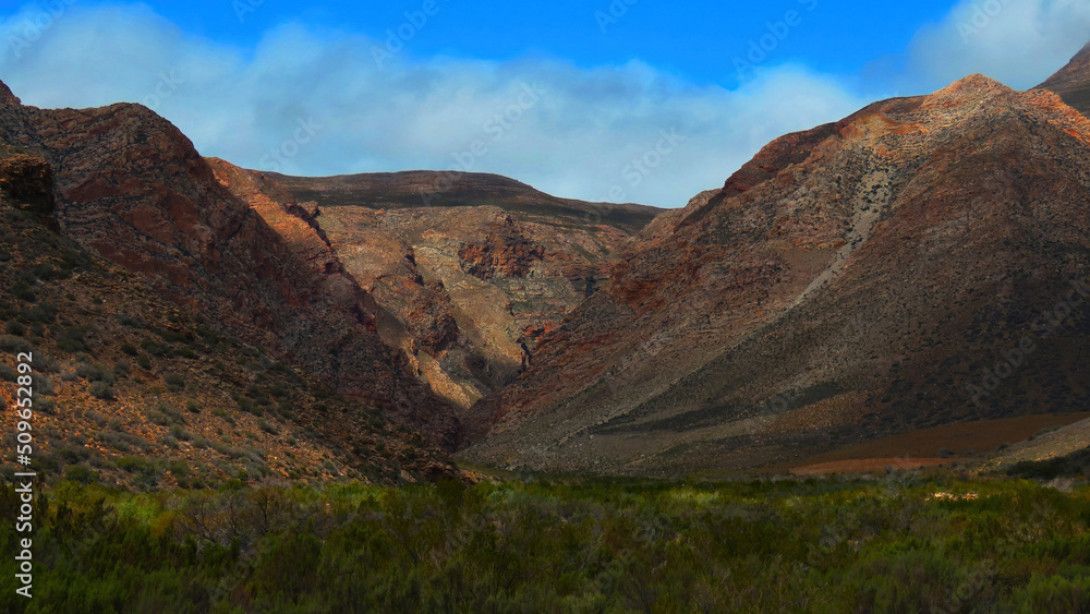 Swartberg mountains near Meiringspoort, Western Cape. This mountain range forms part of the UNESCO world heritage site.