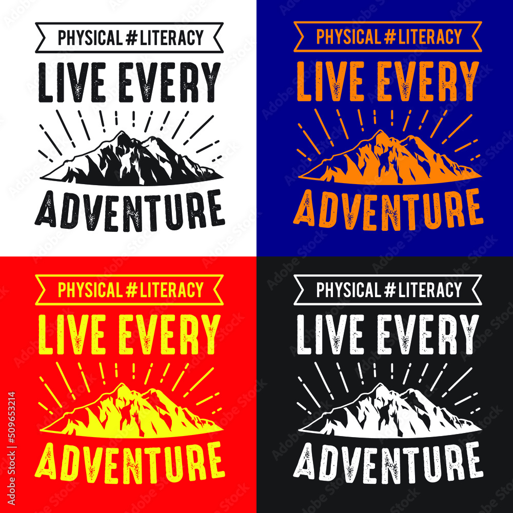 Obraz premium Adventure Typography design for T-shirt print, Mug design, banner, and print item. color or black and white vie