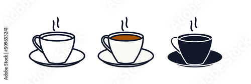Cup of coffee icon symbol template for graphic and web design collection logo vector illustration