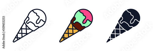 ice cream icon symbol template for graphic and web design collection logo vector illustration