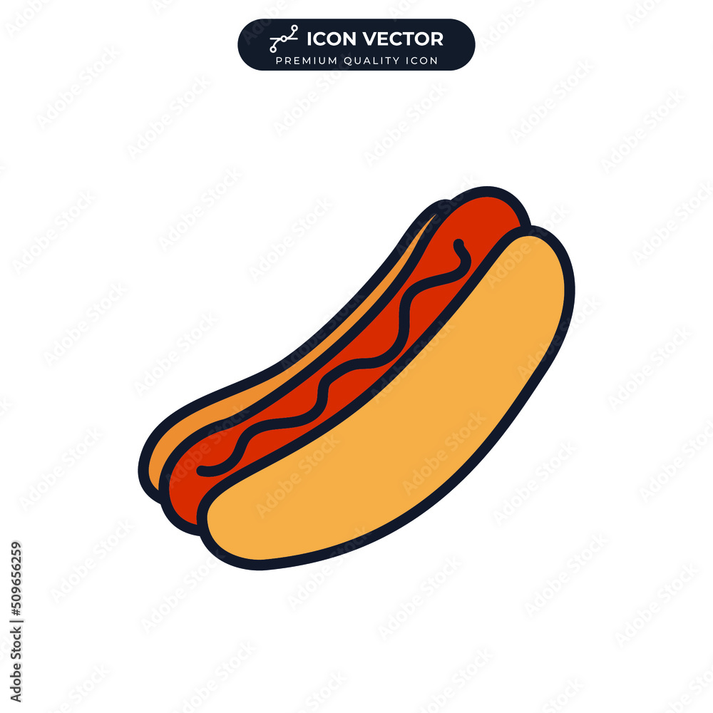 Hot dog icon symbol template for graphic and web design collection logo vector illustration