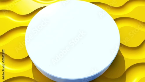 Yellow 3D Abstract Background with white podium photo