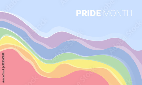 LGBT rainbow wave background of lesbian, gay, and bisexual colorful concept. Pride month vector illustration for background, banner, flyer, poster, web and mobile apps and  social media