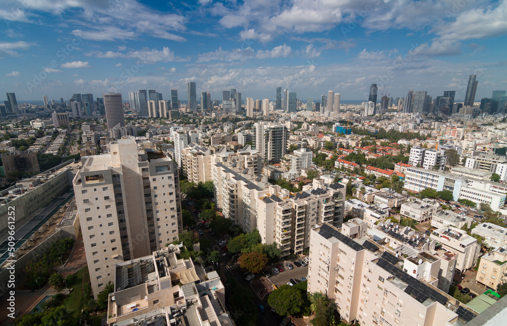 Tel Aviv, Givatayim and Ramat Gan day areial panorama Tel Aviv, Givatayim and Ramat Gan day areial panorama
