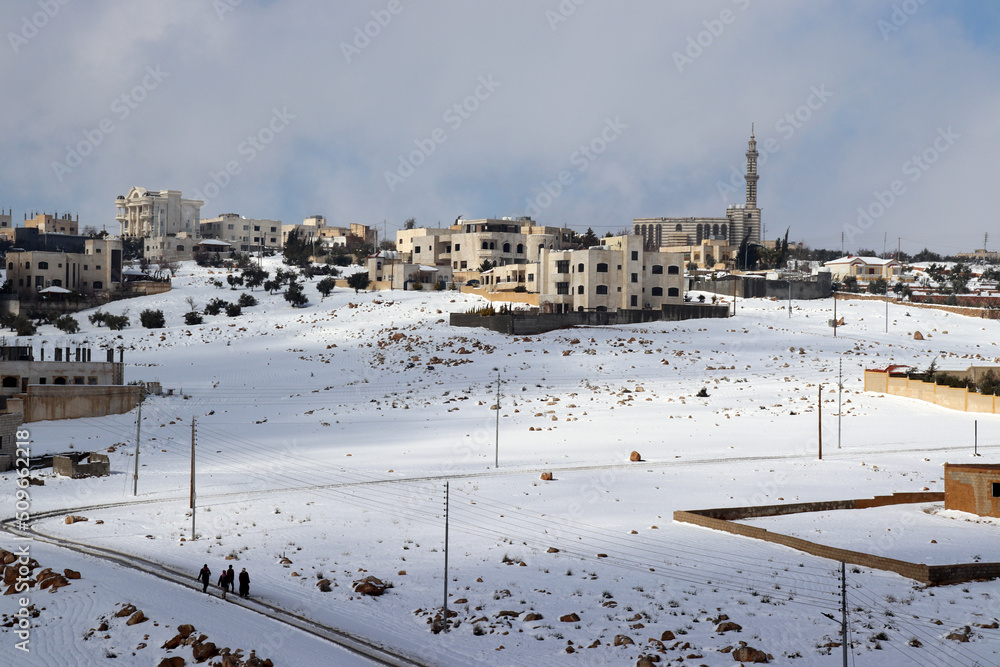 White Snow in Amman - Jordan (Shafa Badran)
buildings and mosque
