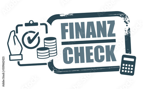 Finanzcheck - Stempel mit deutschem Text