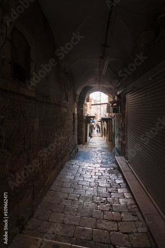 Jerusalem Old City narrow dark arch
