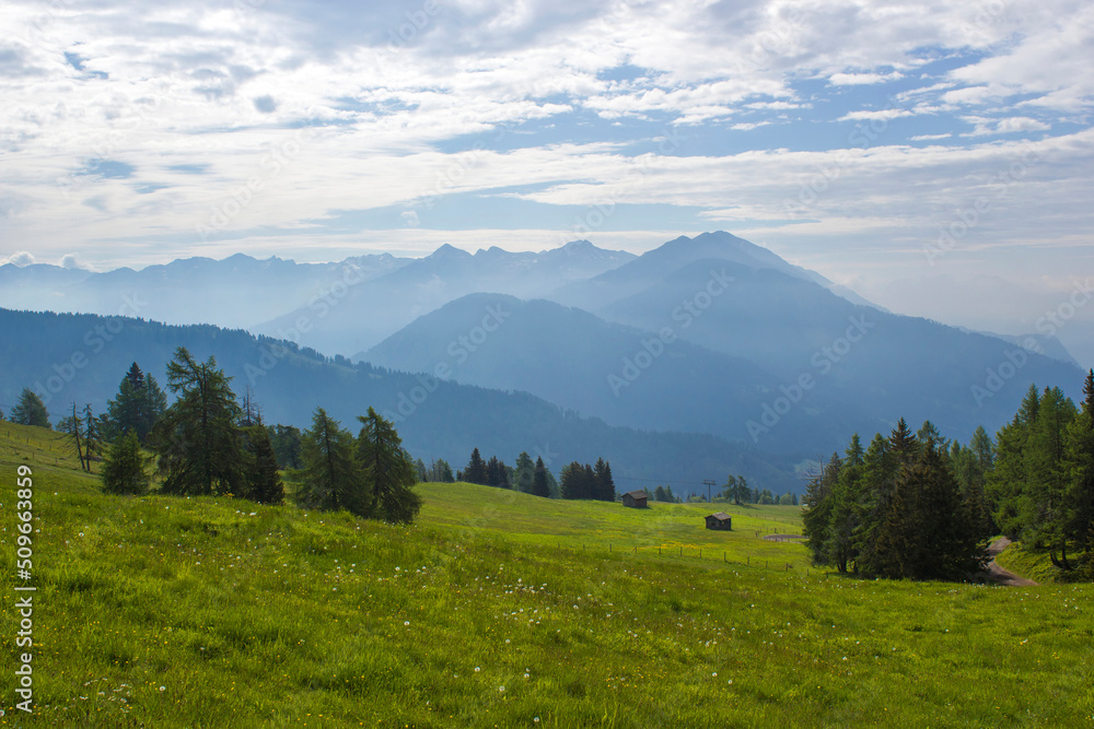 Fototapeta premium Landscape of Lienz Dolomites in Austria. Massive Alpine mountains.