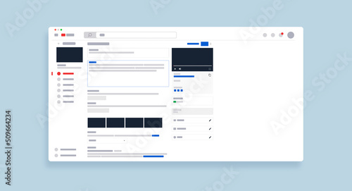 Youtube Creator Studio Dashboard social media video blogger concept. Vector illustration of youtube video upload editor. EPS 10