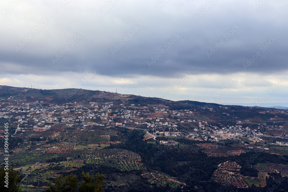 Nature in Ajloun buildings and trees - Jordan Nature in Ajloun buildings and trees - Jordan