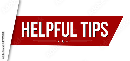 Helpful tips red ribbon or banner design