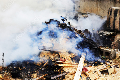 burning wood waste and sawdust. environmental damage