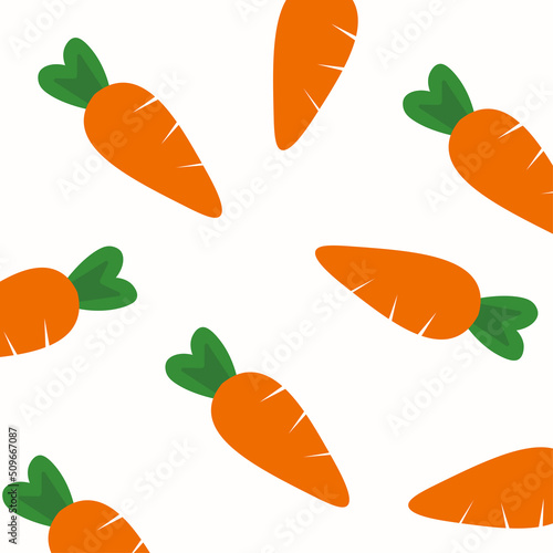 Carrot pattern background with orange juicy vegetables