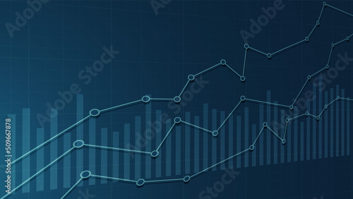 Stock chart or graph. Financial chart or graph