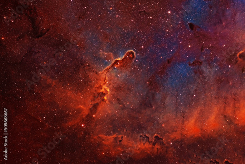Fototapeta Naklejka Na Ścianę i Meble -  Beautiful galaxy of red color with stars. Elements of this image were furnished by NASA