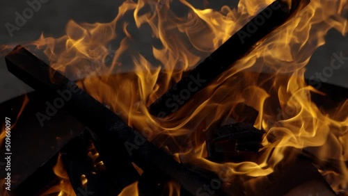 Camping fire 4K