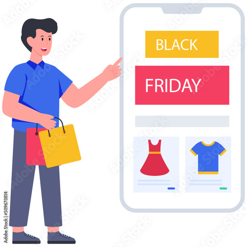 Trendy vector design of online shopping