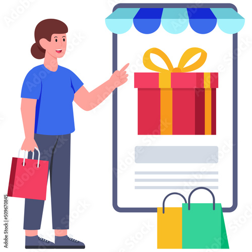 Trendy vector design of online shopping
