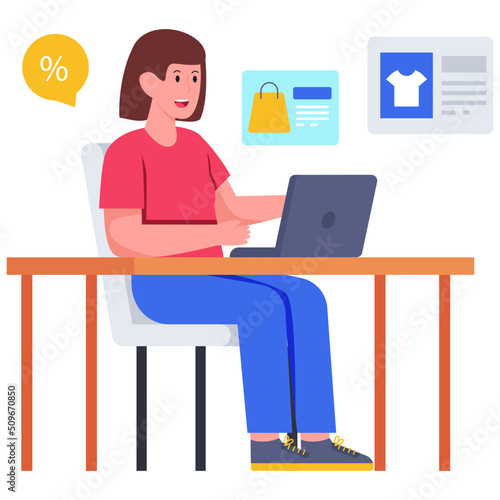 Trendy vector design of online shopping