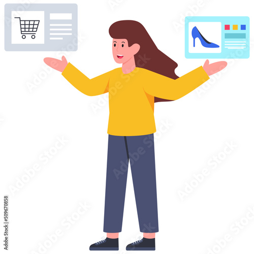 Trendy vector design of online shopping