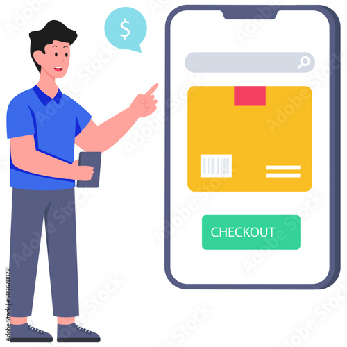 Trendy vector design of online shopping