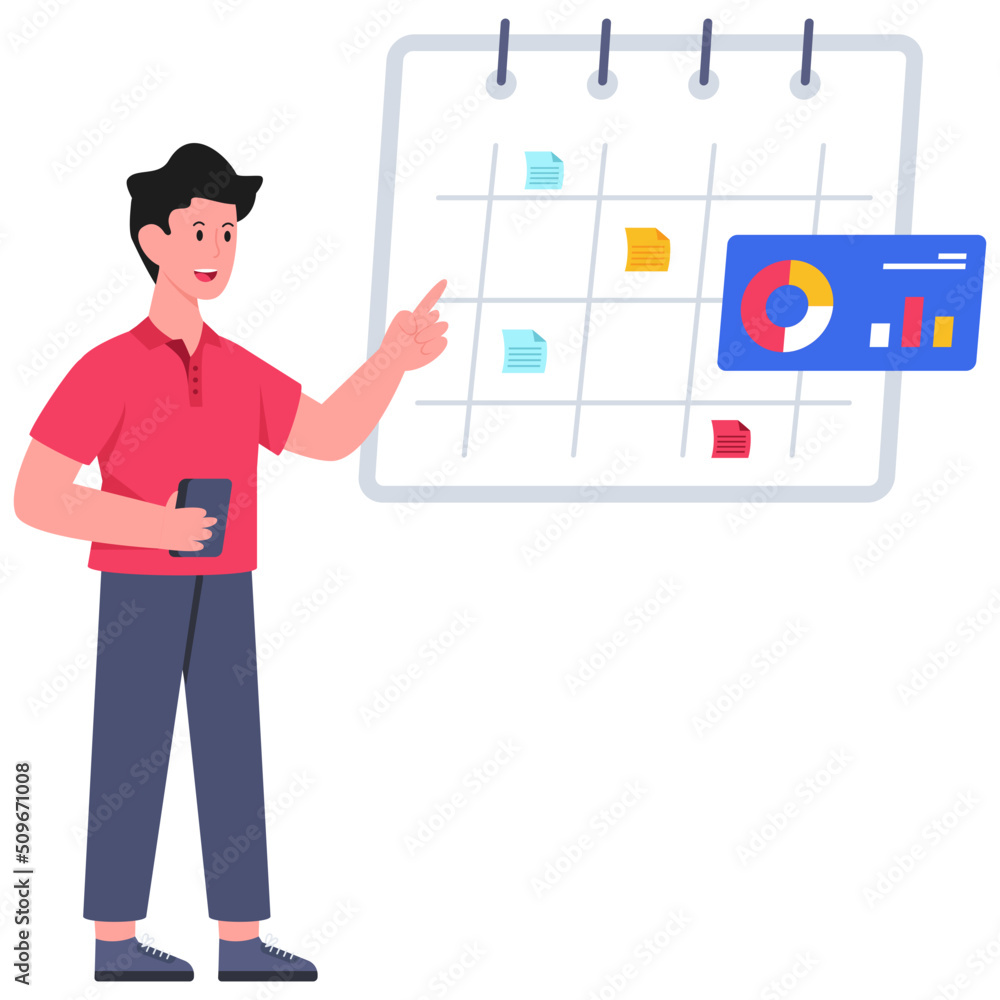 Modern design illustration of business discussion Modern design illustration of business discussion