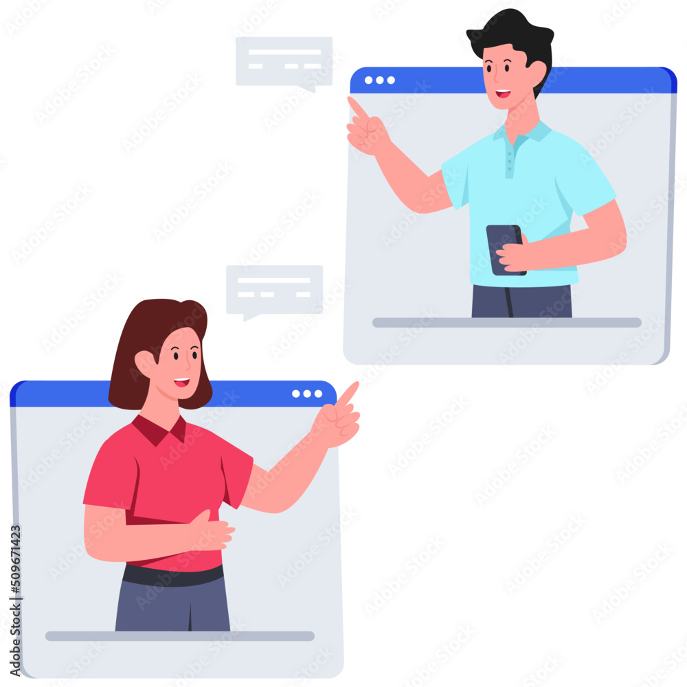 Flat design illustration of elearning Flat design illustration of elearning