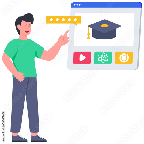 Trendy vector design of online course