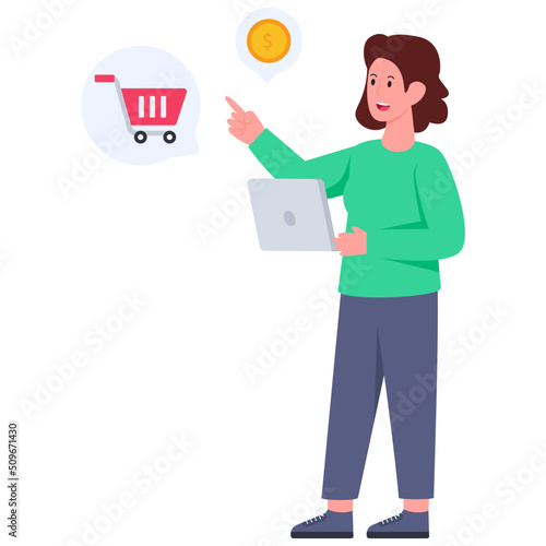 Trendy vector design of online shopping