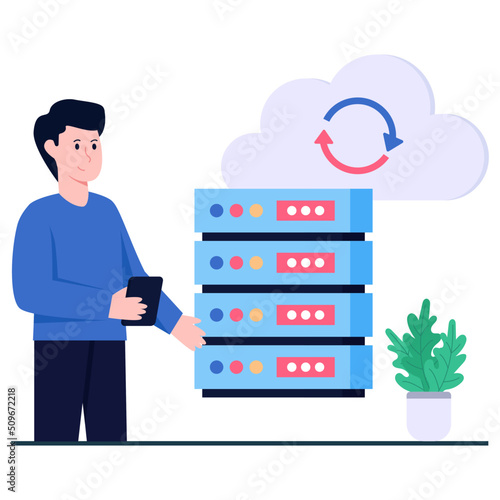 A perfect design illustration of cloud sync