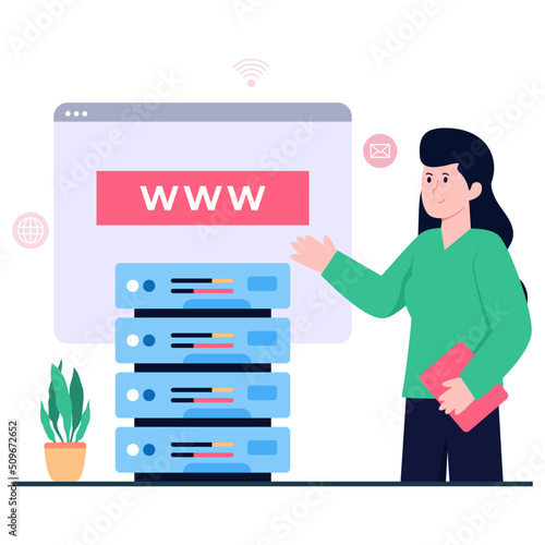 Editable design illustration of web domain