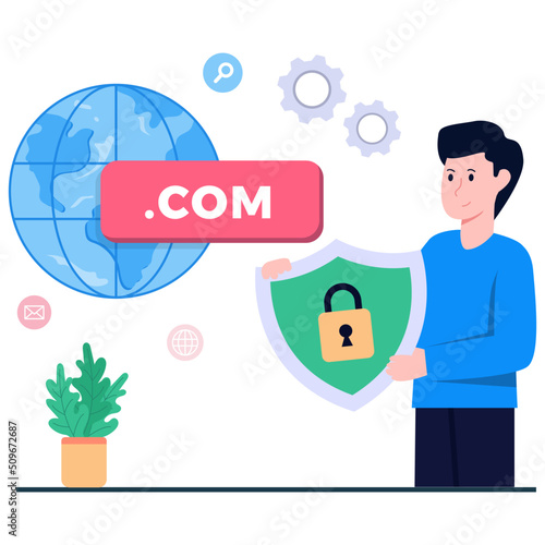 Global domain illustration, editable vector