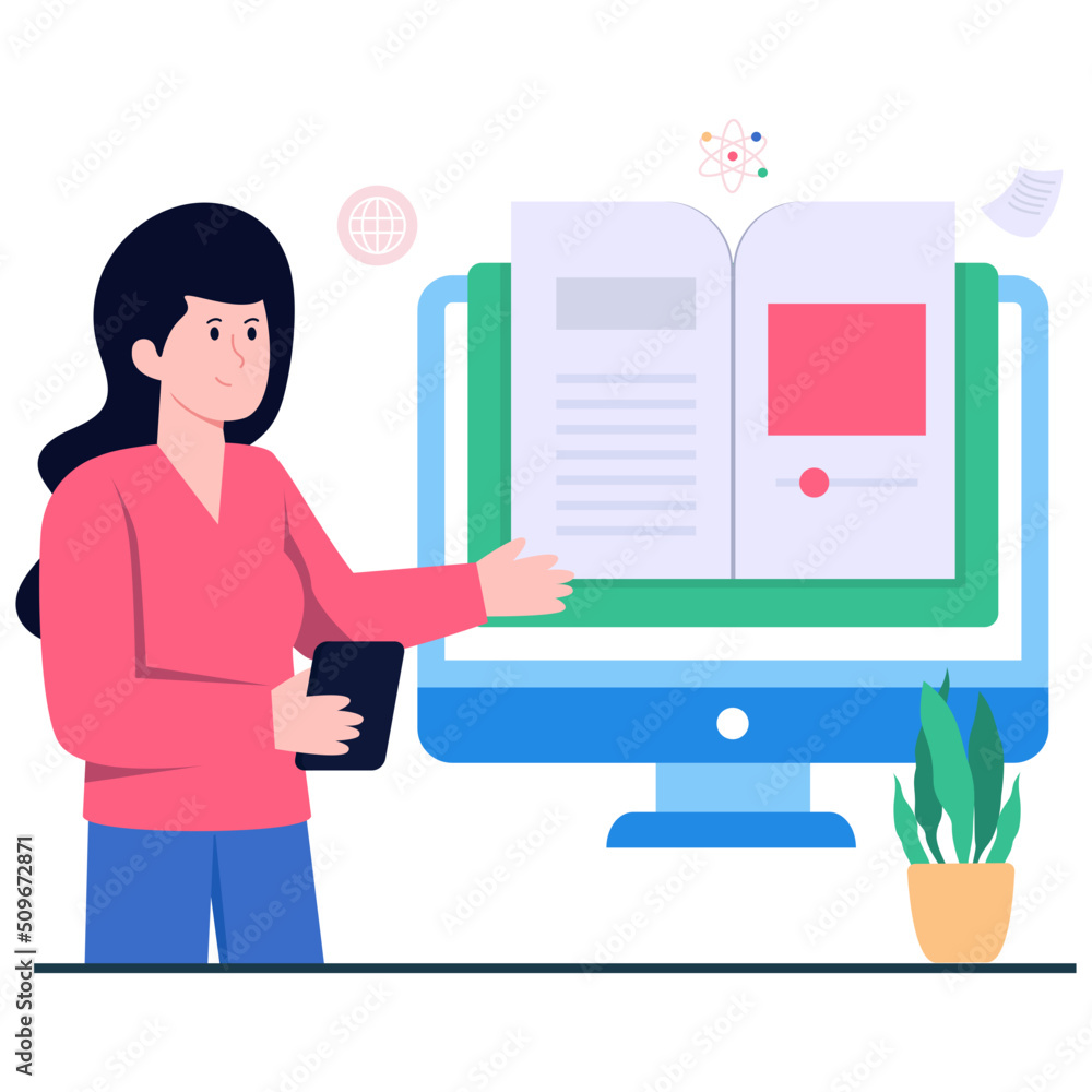 Creative design illustration of online book Creative design illustration of online book