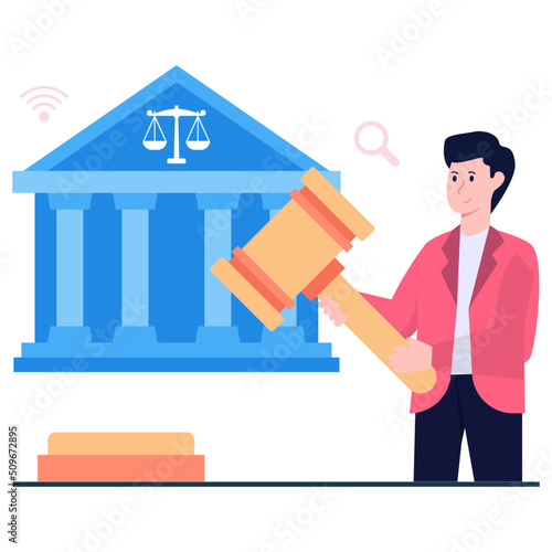 Editable design illustration of court building