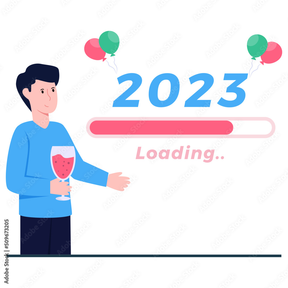 New year decoration illustration, editable vector New year decoration illustration, editable vector