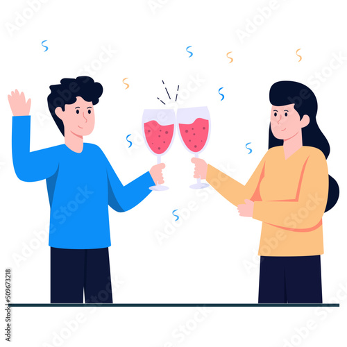 An editable design illustration of cheers