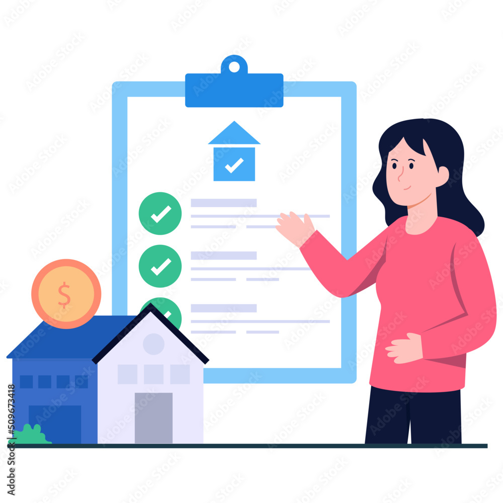 Property paper icon, editable vector