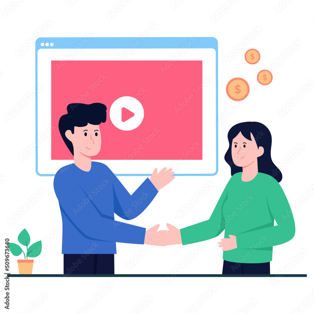 Editable vector design of paid video Editable vector design of paid video
