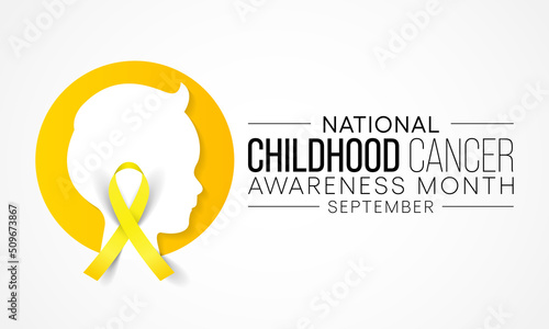 Childhood Cancer awareness month (CCAM) is observed every year in September to recognize the children and families affected by cancers. Vector illustration