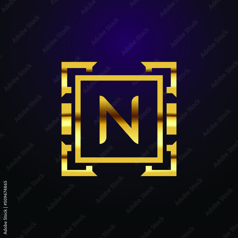 Premium luxury Vector elegant gold and font Letter N Template for company logo with monogram element 3d Design Premium luxury Vector elegant gold and font Letter N Template for company logo with monogram element 3d Design