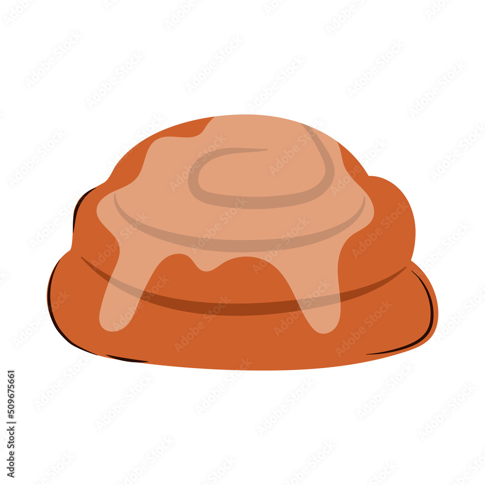 Cinnamon rolls vector flat Illustration. Cartoon bakery food. Cinnamon rolls vector flat Illustration. Cartoon bakery food.