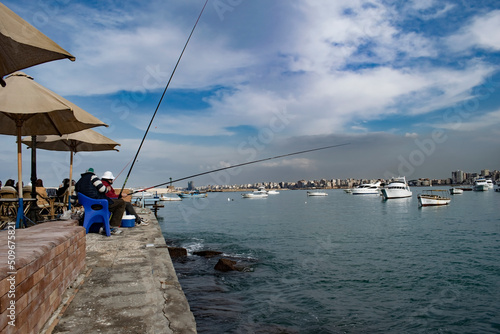 Morning view at Alexandria coast Egypt