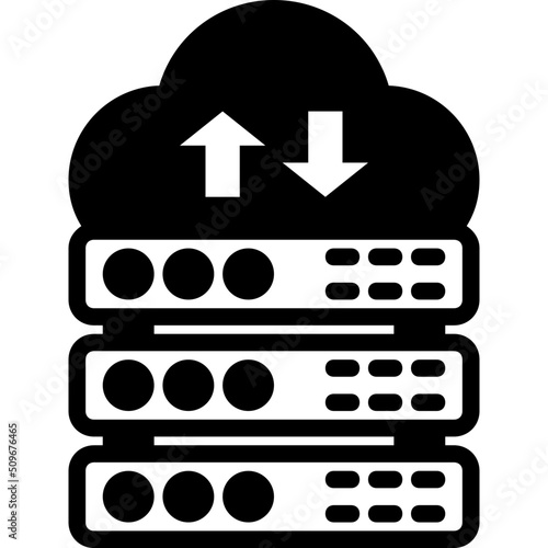 cloud server glyph icon