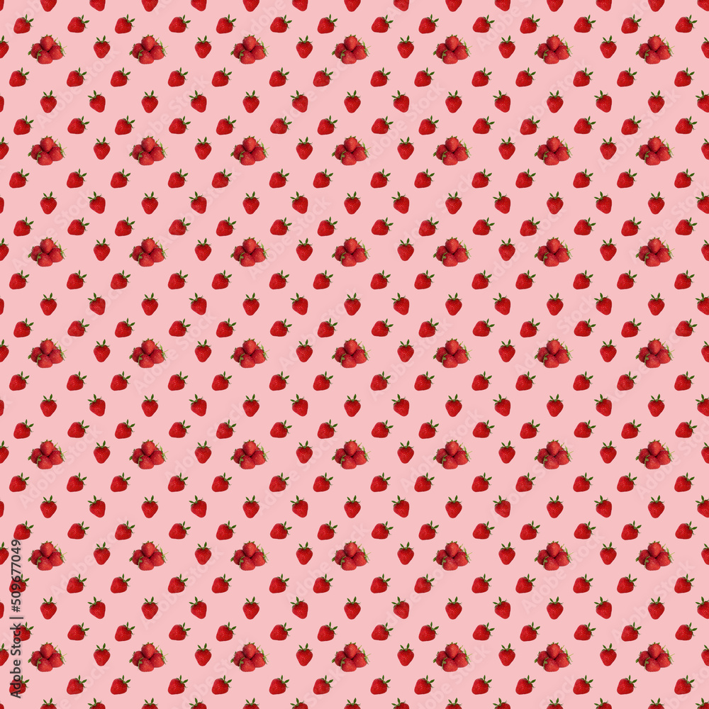 Seamless pattern with strawberries on a pink background. Seamless pattern with strawberries on a pink background.