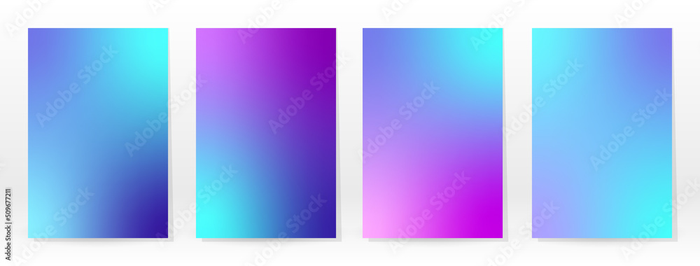 Naklejka premium Minimal Poster. Pastel Soft. Blue Gradient Set.